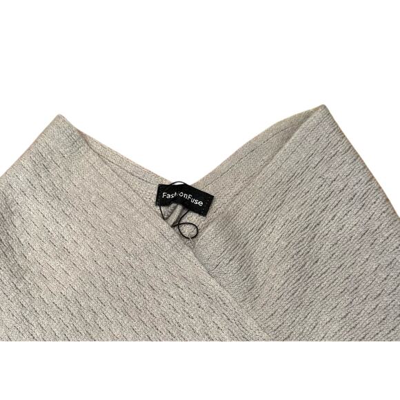 Fashion Fuse Women's Small Grey Poncho fringe Acrylic Gray casual cozy soft boho - Picture 2 of 5